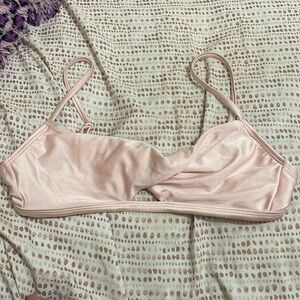 Pink, shiny bathing suit, top size medium